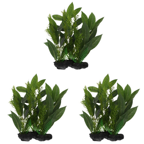 3 Peças Planta Aquática Artificial Plástico Para 1