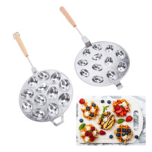 Walnut Cookie Maker 12 Holes Aluminum Alloy Composite Wood Silver