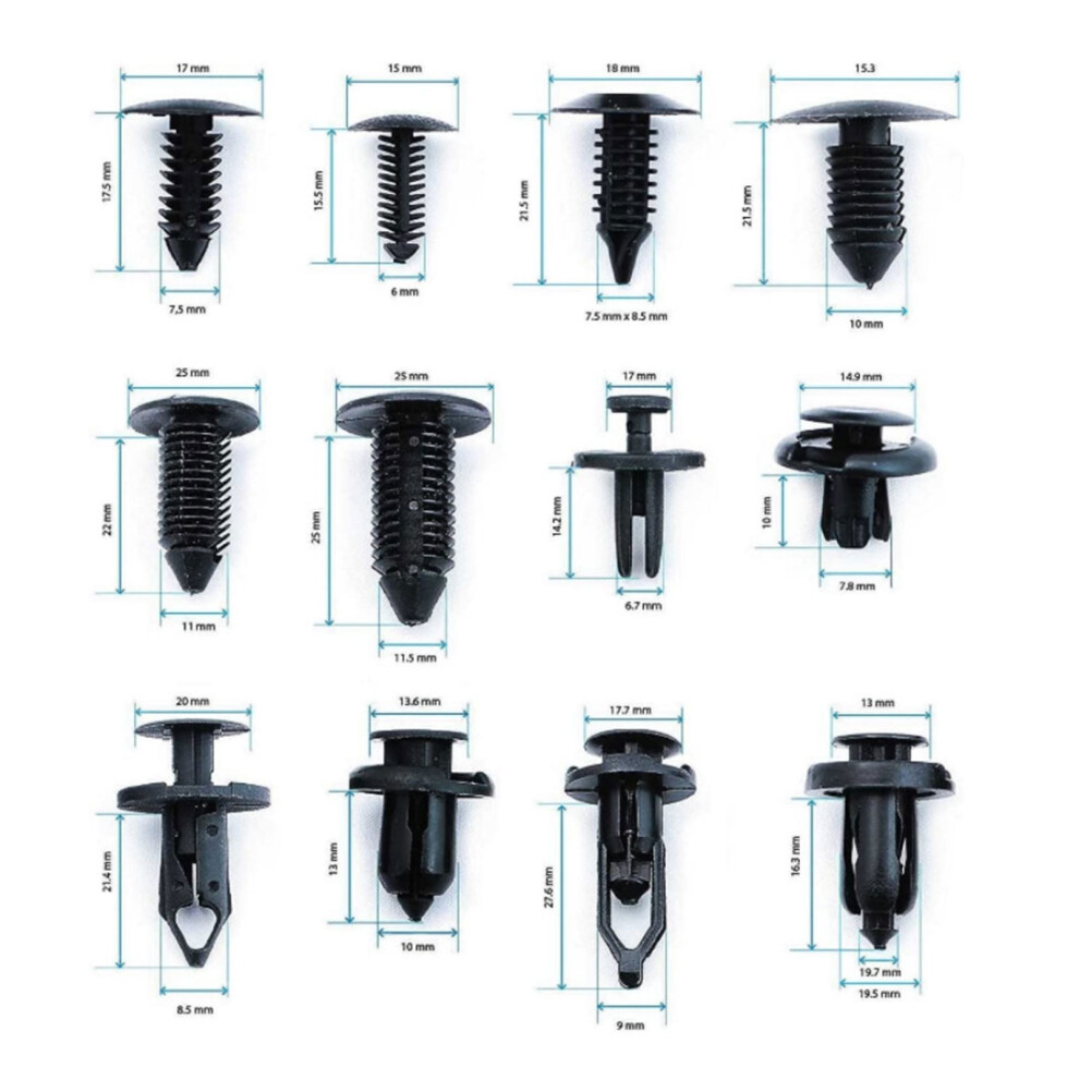 240Pcs Car Bumper Retainer Clips Kit With Remover - Durable Plastic Fasteners 8401359811354
