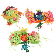 3Pcs Wooden Parrot Toy Hanging Cage Bite-Resistant Bird Chew Toy Multi