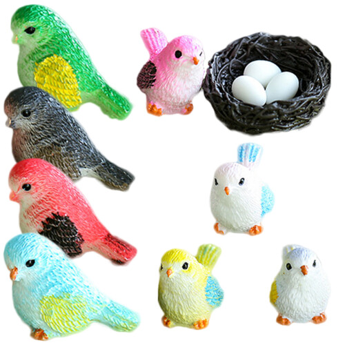 5 Sets Ostermoos Mikrolandschaft Mit Künstlichen Nestern Und Eiern 1