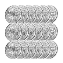 30Stk Antik Silber Knöpfe Graviert Rund Für Kleidung