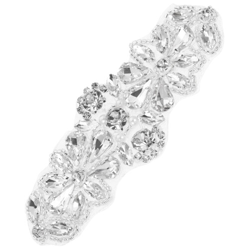 Strass Applikation Hochzeitsgürtel Perlen Patch Nähapplikation 2
