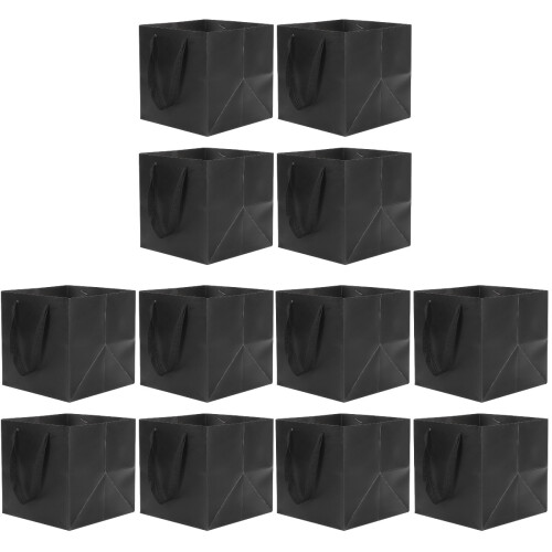 12Stk Schwarze Papiertragetaschen Für Und Geschenkverpackung 1