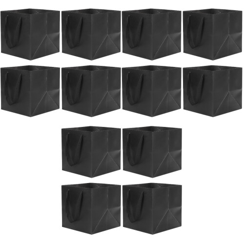 12Stk Schwarze Papiertragetaschen Für Und Geschenkverpackung 2