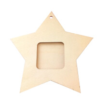 30Stk DIY Holz Bilderhalter Sternform Beige Für