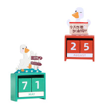 2Stk Holz Kalender Entenförmig 2021 Jahr Kalender Diy Tischdekoration