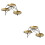 2Sets Dekoratives Goldenes 3- Dessert- Und -Displaygestell 6