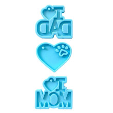 9Stk DIY Anhängerform Silikon Blau Für Schlüsselanhänger Schmuck