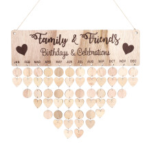 3Stk Holz Kalender Erinnerungs Plakette Brett Für Familie & Freunde