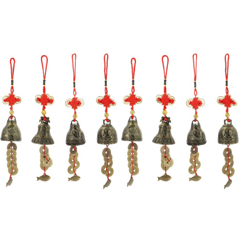 8Stk Windglocken Hängend Metall Gold Garten Wohnaccessoire 2