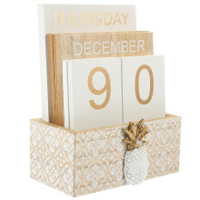 3Stk Rustikaler Holzblock Kalender Für Home Office Desktop