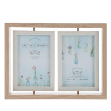 2Stk Drehbarer Doppelseitiger Holz Bilderrahmen Beige Geschenk