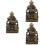3Stk Desktop Guan Statue Messing Skulptur Figur 8
