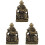 3Stk Desktop Guan Statue Messing Skulptur Figur 4
