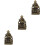 3Stk Desktop Guan Statue Messing Skulptur Figur 7