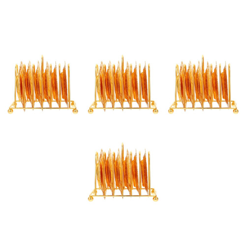 4Sets Snacktablett Mit Stauraum Und Goldfarbenem Ablagegestell 1