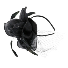 5Stk Vielseitige Schwarze Fascinator Haarbänder Mit Abnehmbaren Clips