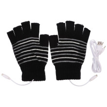 2Paare Winterhandschuhe USB Beheizt Fingerlos Unisex Wollstrick Warm