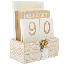 2Stk Rustikaler Holzblock Kalender Für Home Office Desktop