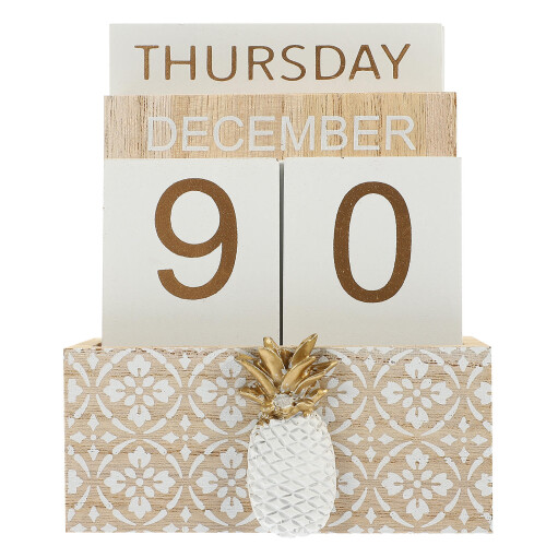2Stk Rustikaler Holzblock Kalender Für Home Office Desktop 2