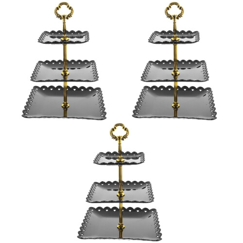 3Stk Stabiler 3-Etagiger Cupcakehalter Für 2
