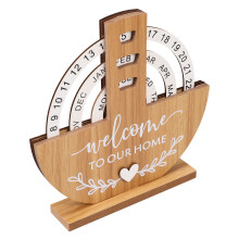2Stk Büro Holz Kalender Tischkalender Scheibenkalender Heimbedarf