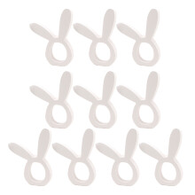 20Stk Weiße Napkin Ringe Hasenform Aus Holz Für Festliche Anlässe