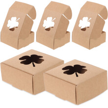 40 Geschenkboxen Vierblättriges Kleeblatt Aus Kraftpapier