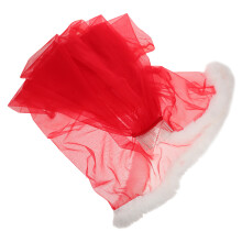Red Veil: Roter Brautschleier Mit -Layer Flauschigem