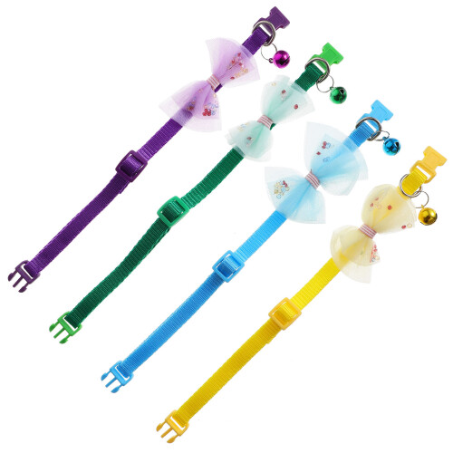 4Pcs Bow Tie Cat Collars for Small Cats Bell Adjustable Assorted 2