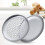 Assadeira de pizza perfurada, multifuncional, em aço inoxidável, 35,5 cm (14 polegadas), prateada, antiaderente, com alças extras para facilitar o 3