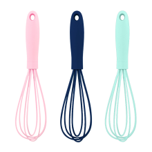 Kochgeschirrfreundlicher Mini-Schneebesen, kratzfester Silikon-Schneebesen zum Kochen - Set mit 3 farbenfrohen Mini-Schneebesen, hitzebeständig bis
