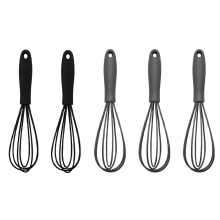 Silikon-Schneebesen (nicht elektrisch), Mini-Schneebesen-Set für den Haushalt, Teigbesen aus Edelstahl, Milch- und Eieraufschäumer, leicht zu