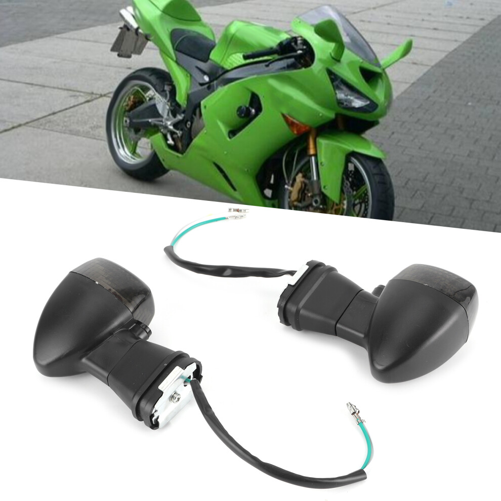 2Pcs Motorcycle Turn Indicators For Kawasaki Zx600 Zx9r Zx7r Zx12r Yellow/Light 6941359816062
