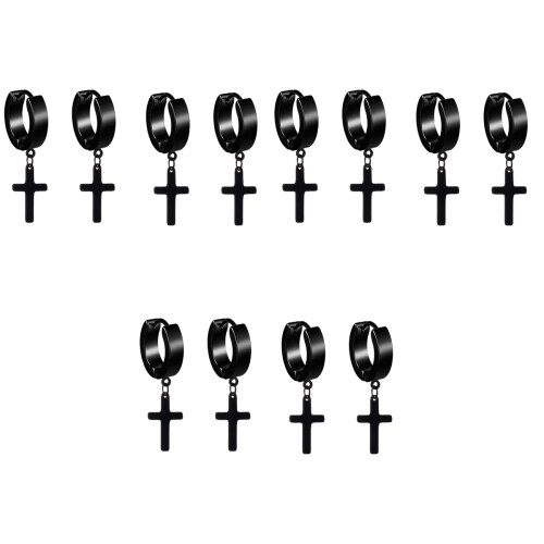 12 Punk Ohrringe Ohrclips Kreuzförmig 2
