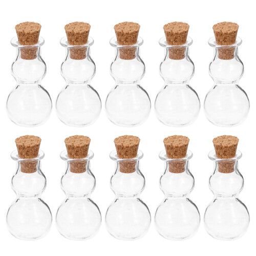 20 Mini Glasflaschen Mit Korkverschluss Für DIY