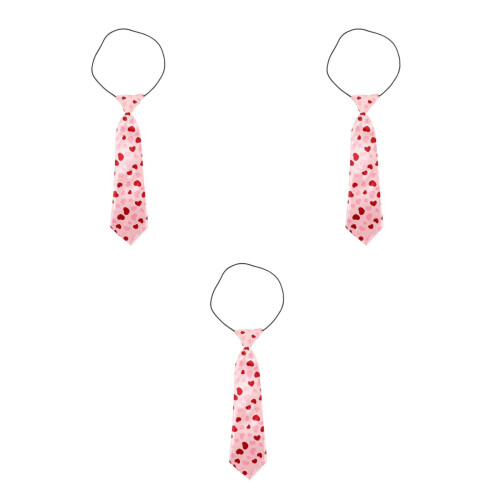 3Stk Pink Polyester Mit Herzmuster Valentinstag Party Deko 2