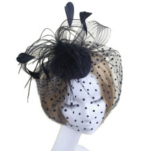3Teiliges Retro Vogelkäfig Gitter Fascinator Haarspange Schwarz