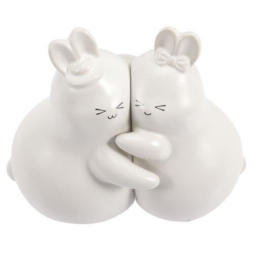 2 Paar Buchstützen Hase Keramik Figur Desktop