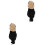 2Sets Schwarze Lockige Damenperücke Mit Detachable Hut 4