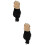 2Sets Schwarze Lockige Damenperücke Mit Detachable Hut 8