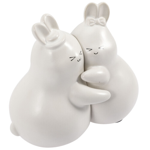 2 Paar Buchstützen Hase Keramik Figur Desktop 1
