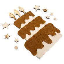 3 Sets Holz Aufkleber Kuchenform Geburtstagsdekoration Babydusche
