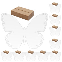 Transparente Schmetterling Schild 30 Sets Mit Holzständer