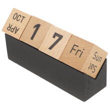 3Stk Manueller Holzkalender Schwarz Für Deko Praktisch