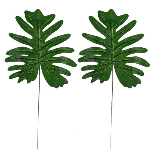 6 Pcs Artificial Scindapsus Leaves Green
