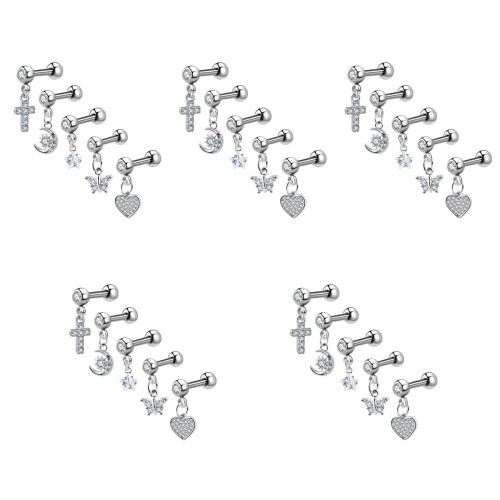 25Pièces Boucles Tragus Cartilage Acier Style Unique Et Élégant 2