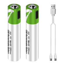 Rechargeable Type-C AAA Lithium Battery 1.5V 750mWh Eco-Friendly