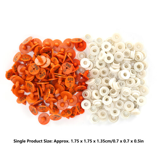 100 Sets Plastic Rabbit Ear Tags, ID Labels for Small Animals